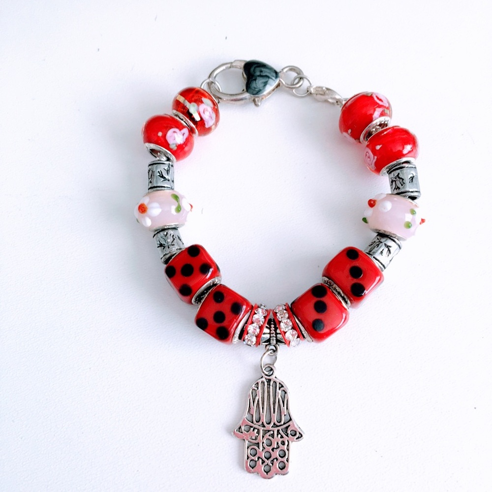 Hamsa charm European bracelet